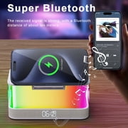 E EYAFA Multi-Function Wireless Charger with Night Light Bluetooth Speaker for iPhone/Airpods/iWatch