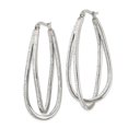 thumbnail image 2 of Primal Steel Stainless Steel Polished withPreciosa Crystal In and Out Twisted Hoop Earrings, 2 of 6