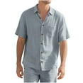 thumbnail image 2 of pstuiky camisetas para hombre, Top deportivo plisado de verano para hombre, informal, de color liso, de manga corta, con media cremallera y cuello alto camisas casuales para hombre xxl, 2 of 6
