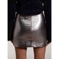 thumbnail image 2 of Silver Metallic Mini Skirt For Women, Dressy Pencil Skirt, Party Outfit, 2 of 3
