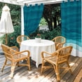 thumbnail image 4 of Outdoor Curtains for Patio Waterproof, Ombre Teal Waves Outdoor Privacy Panels Grommet, Abstract Art Gradient Modern Blackout Outside Curtains for Porch/Cabana/Pergola/Gazebo 54"x108", 2 Panels, 4 of 8