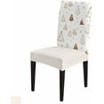 thumbnail image 6 of Chair Covers for Dining Room Set of 6,Vintage Christmas Tree Stretch Seat Protector Removable Washable Chairs Slipcovers for Kitchen Banquet Wedding Hotel,Winter Snowflake on Linen, 6 of 6