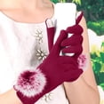 thumbnail image 3 of Gants d'Hiver pour Femmes à Écran Tactile pour Temps Froid, Gants Thermiques en Chenille avec Maille Élastique pour Texter, Gants de Conduite, Mitaines, Gants d'Hiver Rouges, 3 of 6