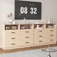 thumbnail image 5 of Meteorleg 6 Drawer Dresser with Open Storage,Natural Wood Dresser,Modern Double Dresser for Bedroom,Living Room,Entryway,Light Oak, 5 of 9