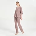 thumbnail image 4 of Women Pajama Loungewear Set 3/4 Sleeve Comfy Lounge Set Ladies Pants 2 Pieces Straight-Leg Loose Pants, 4 of 7