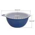 thumbnail image 2 of Juego de tazones de colador de colador de cocina, 2 piezas Cesta de drenaje de doble capa mediana adecuada para frutas, verduras, pasta, bayas - azul verde, 2 of 6