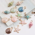 thumbnail image 3 of Jiaroswwei 15 Pcs/Set Unisex Jewelry Accessory Shell Conch Starfish Pendant for Necklace Bracelet, 3 of 8