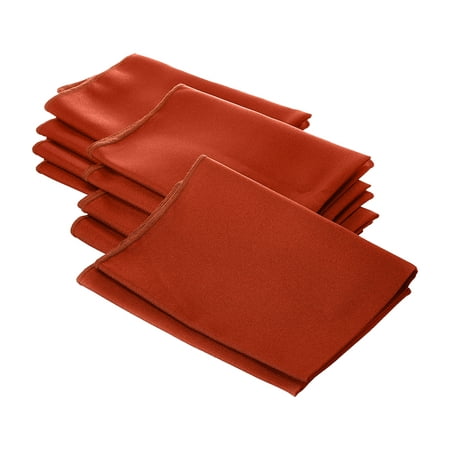 

LA Linen 10-Pack Cloth Napkins Washable Reusable Polyester Poplin Table Napkins 18 by 18-Inch Rust