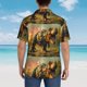 thumbnail image 4 of Fotbe Realistic Style Forest Dinosaur Camisa Hawaiana para Hombre Unisex – Camisa Casual de Verano con Botones de Manga Corta de Algodón y Lino,XX-Large, 4 of 7