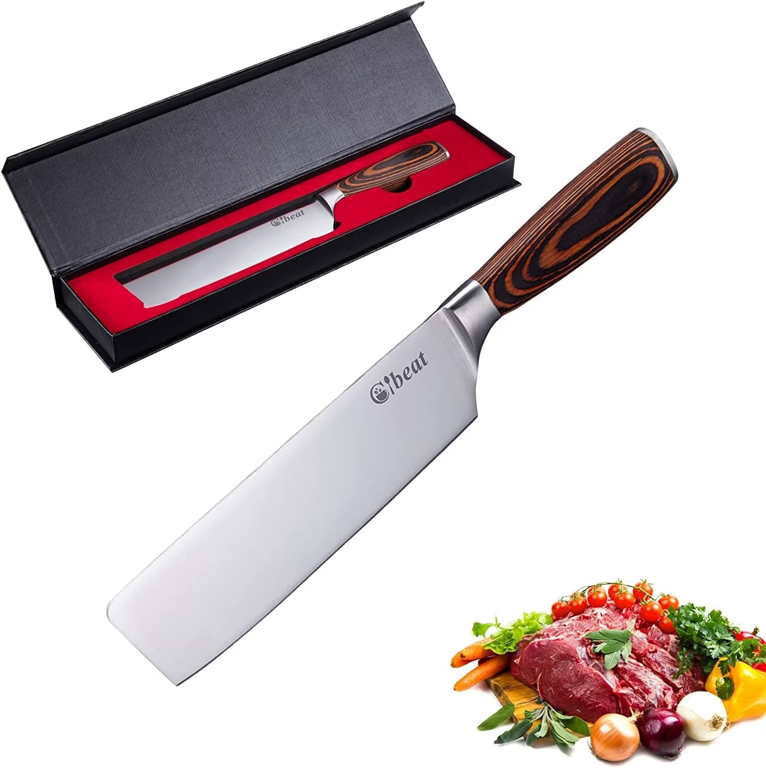 Sangdo Vegetable Knife 7" Japanese Chef Knife with Wood Handle and