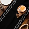 thumbnail image 4 of Black Textured Table Runner 72 Inches Long, Farmhouse Country Woven Striped Cotton Linen Table Runners Dresser Scarves, Decorative Fabric Tabletop Scarf Furniture Cover for Home Dinner Party 13"x72", 4 of 9