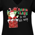thumbnail image 4 of Inktastic Santa Claus is on His Way Christmas Women's Plus Size V-Neck T-Shirt, 4 of 5
