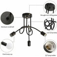 thumbnail image 5 of Vintage 3 Lights Chandelier Lighting, Industrial Style Sputnik Chandelier Dimmable Easy Installation for Widespread Use, Rustic Farmhouse Design Black Finish, 5 of 5