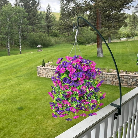 XYAIYT 2pcs Realistic Artificial Morning Wall Hanging Plants for Home,Outdoor,Wedding,Courtyard Decor,Plastic,Easy Maintenance,Suit for DIY and Enhancing Any Space Ambiance(Purple)