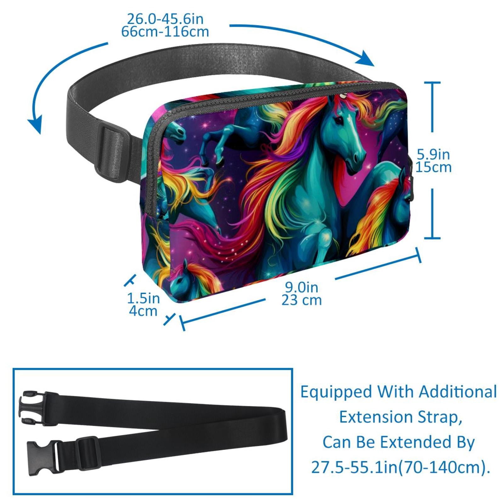 Rainbow Unicorns Lightweight Adjustable Waist Bag with Extension Strap for Men and Women - Fanny Pack Money Belt