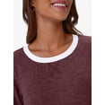 thumbnail image 4 of Womens Long Sleeve Shirts Color Block Casual Crewneck Tshirt Fall Fashion Clothes Trendy Outfits Wine Red XXL, 4 of 6