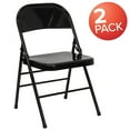 thumbnail image 3 of Emma + Oliver 2 Pack Triple Braced & Double Hinged Black Metal Folding Chair, 3 of 10
