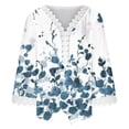 thumbnail image 4 of Mujeres Ocio Elegante Jersey Impreso Encaje Impresión Tres cuartos Manga Cuello en V Tops OAVQHLG3B Store lin121212, 4 of 5