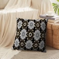 thumbnail image 4 of LALILO Throw Pillow Covers Antique Golden Damask Golden Black Cushion Cover 18" x 18", 2 Pack, 4 of 6
