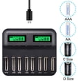thumbnail image 3 of 8 Slots Smart USB Battery Charger Digital Display AA AAA C D Battery Charger, 3 of 9