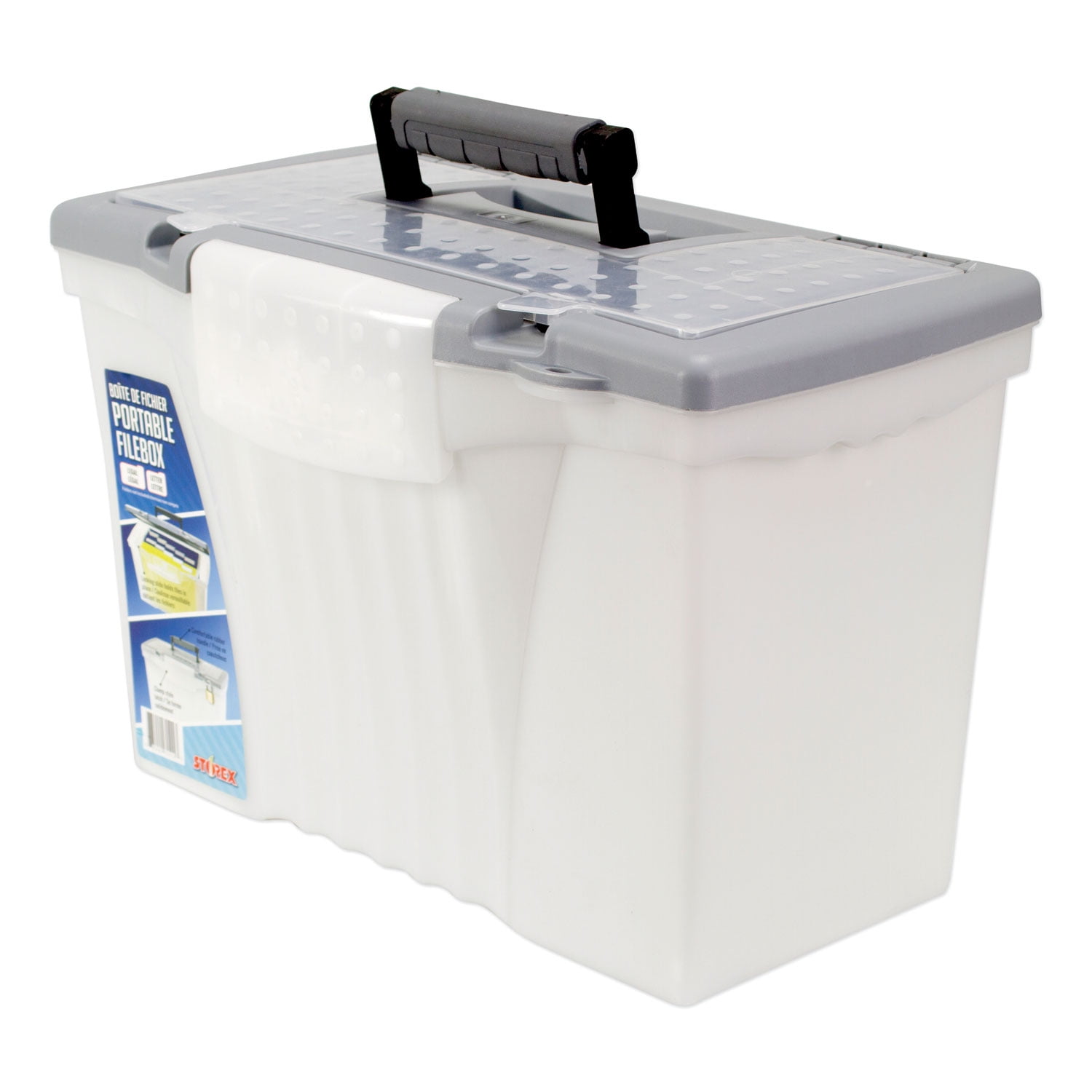 Storex Portable Letter/legal Filebox With Organizer Lid, Letter/legal