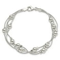 thumbnail image 4 of Sterling Silver Polished Bead Snake Chain Bracelet QG3344, 4 of 5