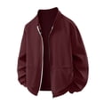 thumbnail image 2 of OHMZYZO Men's Track Jacket Lightweight Athletic Workout Jacket Windbreaker Casual Fall Zip Up Coat with Pockets, 2 of 4