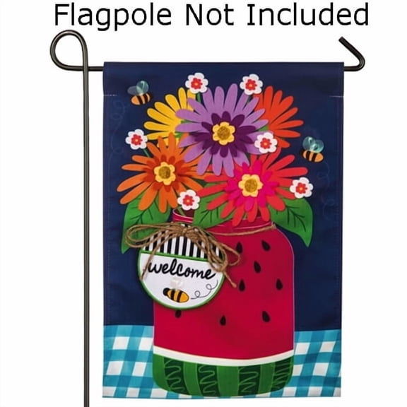 Watermelon Mason Jar Garden Flag
