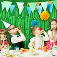 thumbnail image 4 of 3 Pack 3.3 ft x 9.9 ft Green Tinsel Curtain Party Backdrop Decorations, Metallic Foil Fringe Backdrop Door for Bachelorette Party Decorations,Black Streamers,Green Birthday Backdrop, 4 of 8