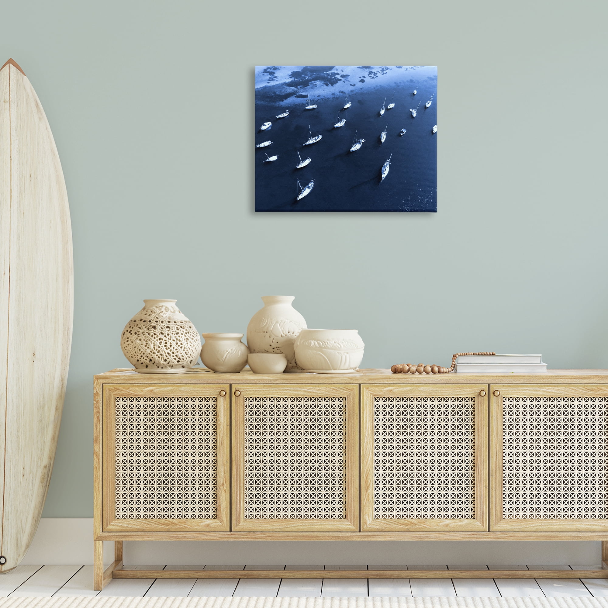 Stupell Industries Scattered Boats on Sea Transportation Photography Wrapped Canvas Art Print Wall Art, 30 x 24