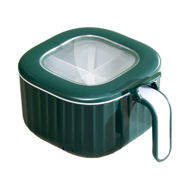 Organisateur d'Épices à 4 Compartiments avec Couvercles Hermétiques et Cuillères à Mesurer pour Rangement sur Comptoir de Cuisine