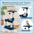 thumbnail image 6 of Pefilos 25" Cat Scratching Post, Sisal Rope Scratcher Tree with Hammock and Dangling Ball, Multi-level Cat Tree for Kittens and Adult Cats, Blue, 6 of 9