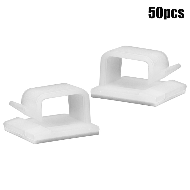 Alexsix 50pcs Cable Clips Adhesive Cable Organizer Cord Holder Wire