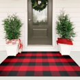 thumbnail image 1 of Alfombra de exterior KIMODE Christmas Buffalo Plaid 90x150 cm rojo/negro, 1 of 7