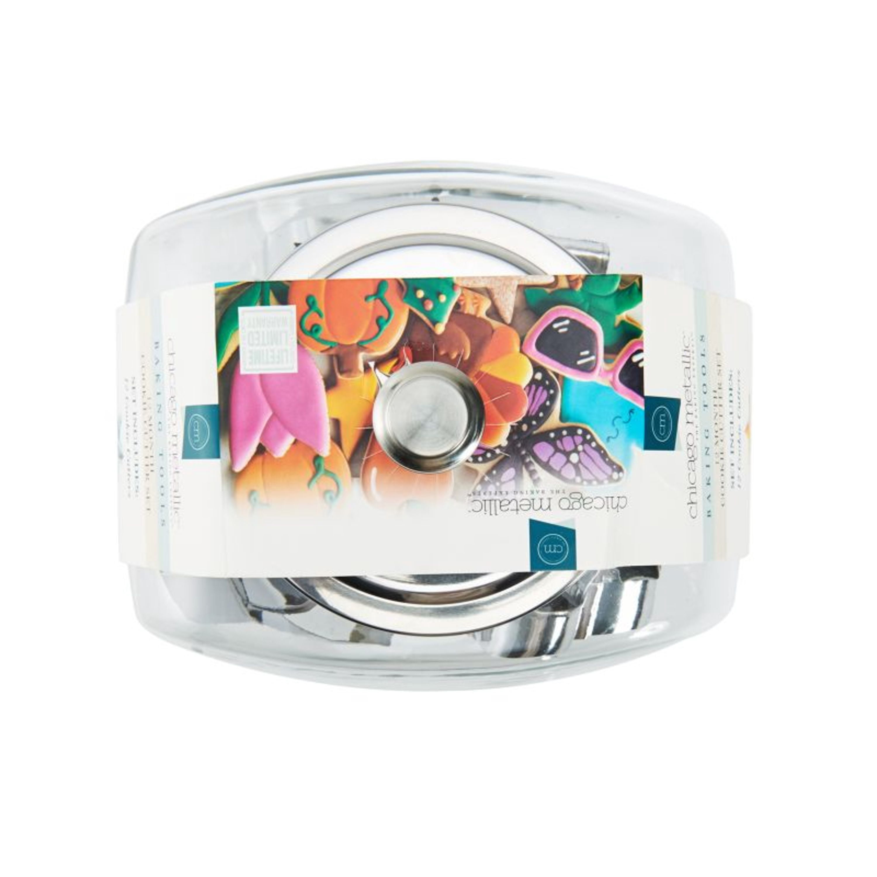 Chicago Metallic 12 Month Cookie Cutter Set in Glass and Stainless Steel Jar