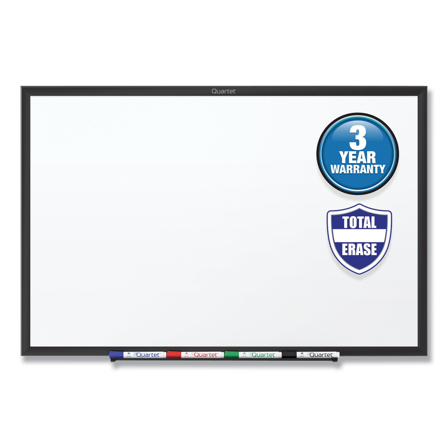 Quartet Classic Series Total Erase Dry Erase Board, 96 X 48, White Surface, Black Frame