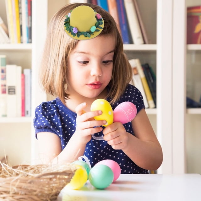 Sombrero Festivo de Pascua, Gorro de Disfraz para Fiestas, Pinza para el Cabello Novedosa con Huevos Coloridos, 13 x 13 x 5 cm para Celebraciones de Vacaciones.