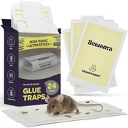 Glue Traps [24 Pack] Pre-Baited Mouse Traps - Ultra-Adhesive Glue Boards for Rodents/Mice, Rats/Snakes/Lizards/Insects - Safe Non-Toxic Sticky Mouse Traps Indoors for Home Office, Garage.