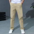 thumbnail image 2 of Uniform Pants for Boys Pull On Chino Pants with Pockets Straight Pants Boy Khaki Uniform Pants Back to School Clothes Kids Preppy Clothes 8-9 Years, 2 of 5