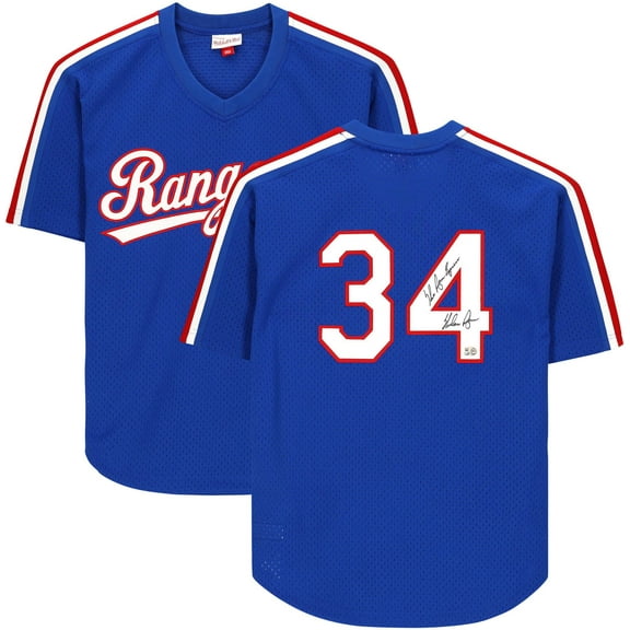 Nolan Ryan Texas Rangers Autographed Blue Mitchell & Ness Authentic Jersey with "The Ryan Express" Inscription - Fanatics Authentic Certified
