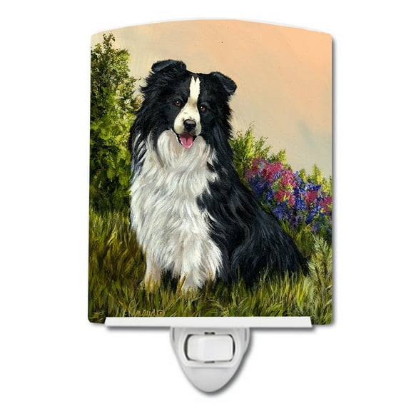 Caroline's Treasures PPP3031CNL Border Collie Simplicity Ceramic Night Light, 6x4x3", multicolor