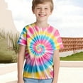 thumbnail image 2 of MUXiin Shirts For Boys Size 8-9 Years,Kids Neon Tie Dye Shirt for Boys Girls Tie-Dye T-Shirt Hippes Tshirt Senior Children Te Back To School Fashion Tops, 2 of 5