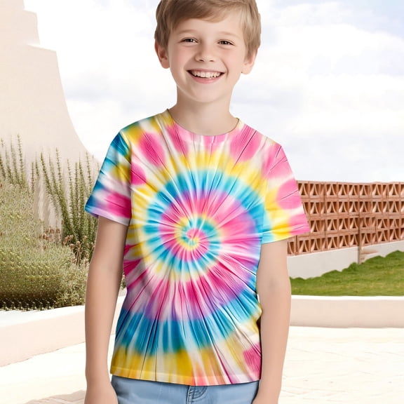 EliteGoogv Boys T Shirts Crew Neck Short Sleeve Graphic T Shirts For Boys Stretchy School Tee Tops Dailywear Summer Fall Tees Pink 4-5 Years