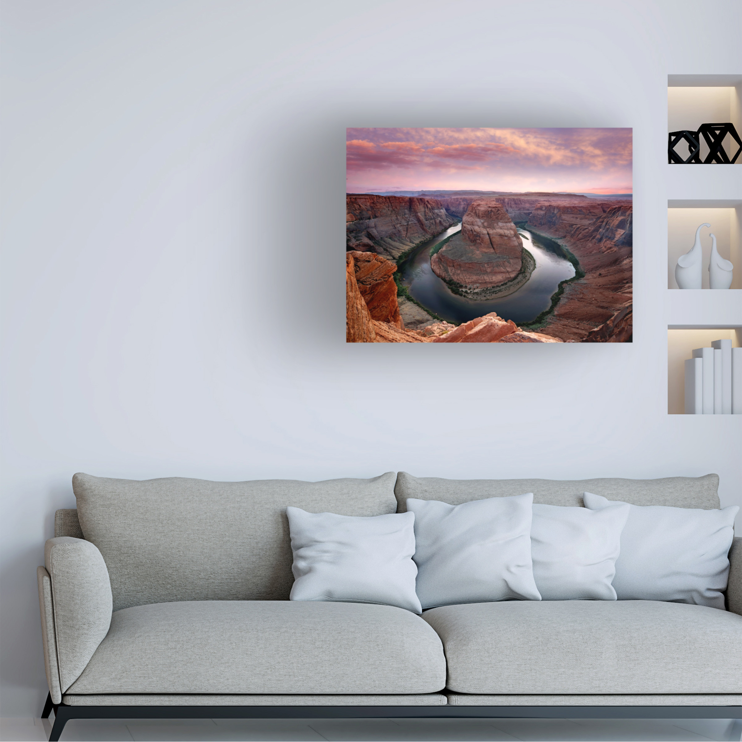 Trademark Fine Art 'Horseshoe Bend Dusk' Canvas Art by Mike Jones Photo