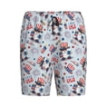 thumbnail image 4 of Wukai I Love USA Men’s Short Pajama Pants With Pockets Soft Sleep Pj Shorts for Men-X-Large, 4 of 6