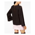 thumbnail image 2 of KENSIE $69 Womens New 1364 Black Slitted Open Long Flared Sleeves Top M B+B, 2 of 4