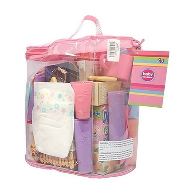 Set de Juego Baby Boutique Alimentación Accesorios Bolsa Rosa