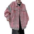 thumbnail image 1 of Men's Casual Jean Jacket Hip-hop Men Fits Denim Jacket Solid Male Co, 1 of 5
