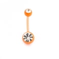 thumbnail image 6 of Belly Button Ring 14g Flexi Shaft with Two Cubic Zirconia Gems, 6 of 9