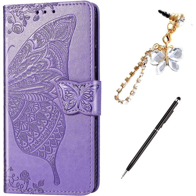 Funda de cuero PU YONGSHENG para iPhone 8 Plus/7 Plus Mandala Butterfly Rose Vine Flip Folio Wallet